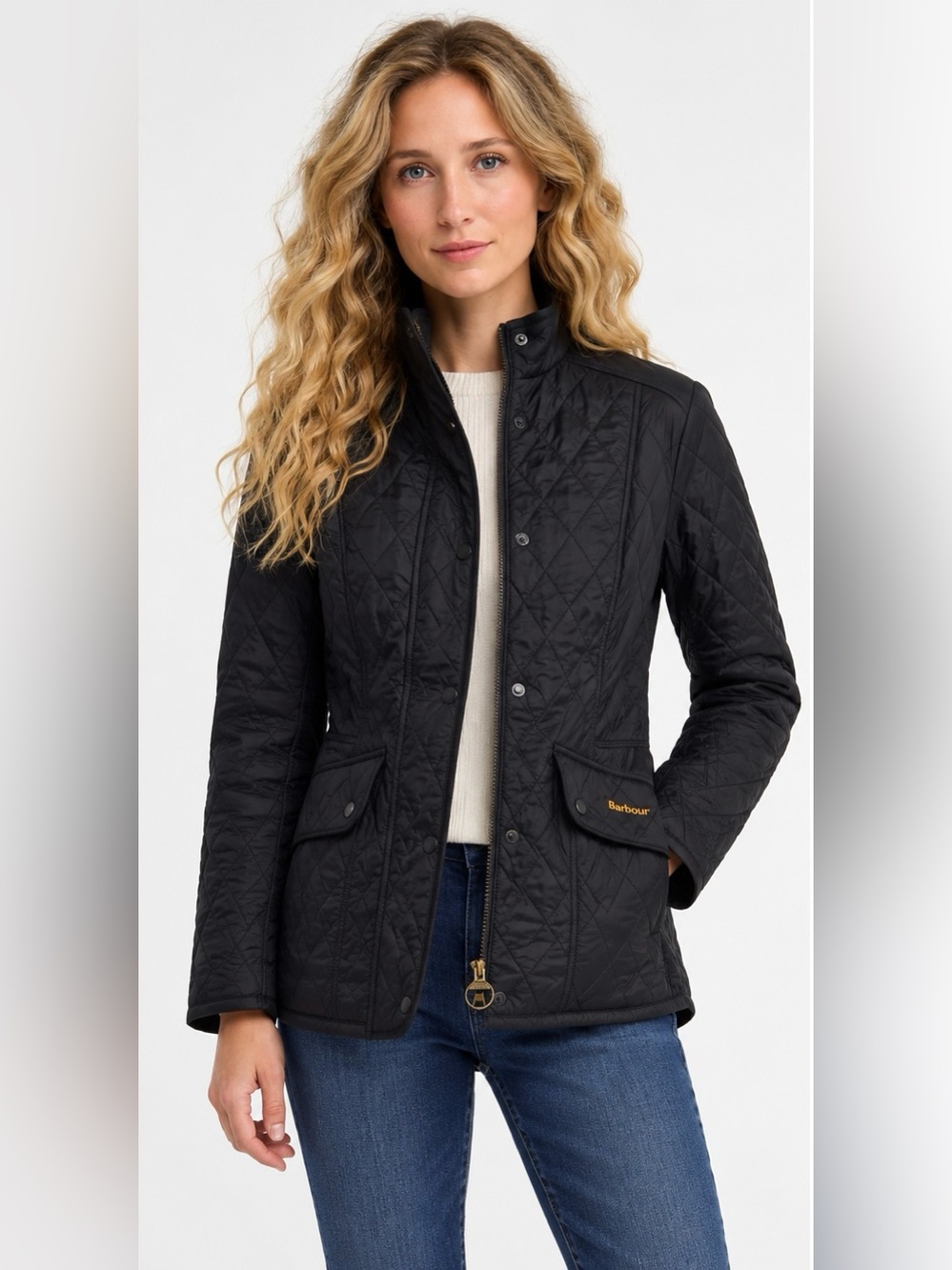 Barbour Cavalry Polarquilt Quilted Jacket Black Size 10 NWT Equestrian Preppy
